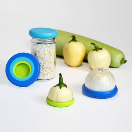Tapa ajustable de silicona y vidrio, verde - Food Huggers